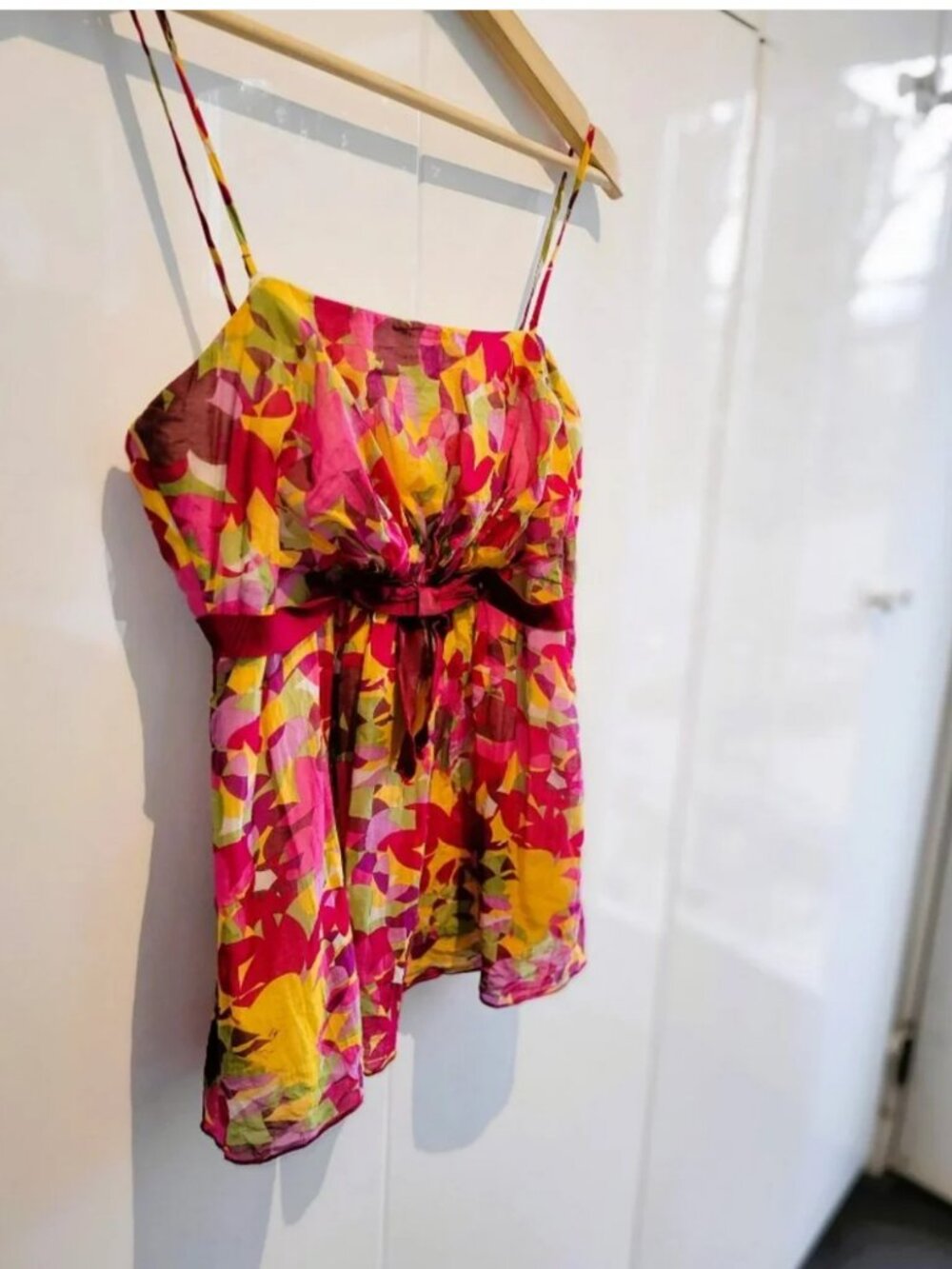Rare Vintage Y2K Ana Sui for Anthropologie Cotton and Silk Tank Top Size 4 - Picture 4 of 9